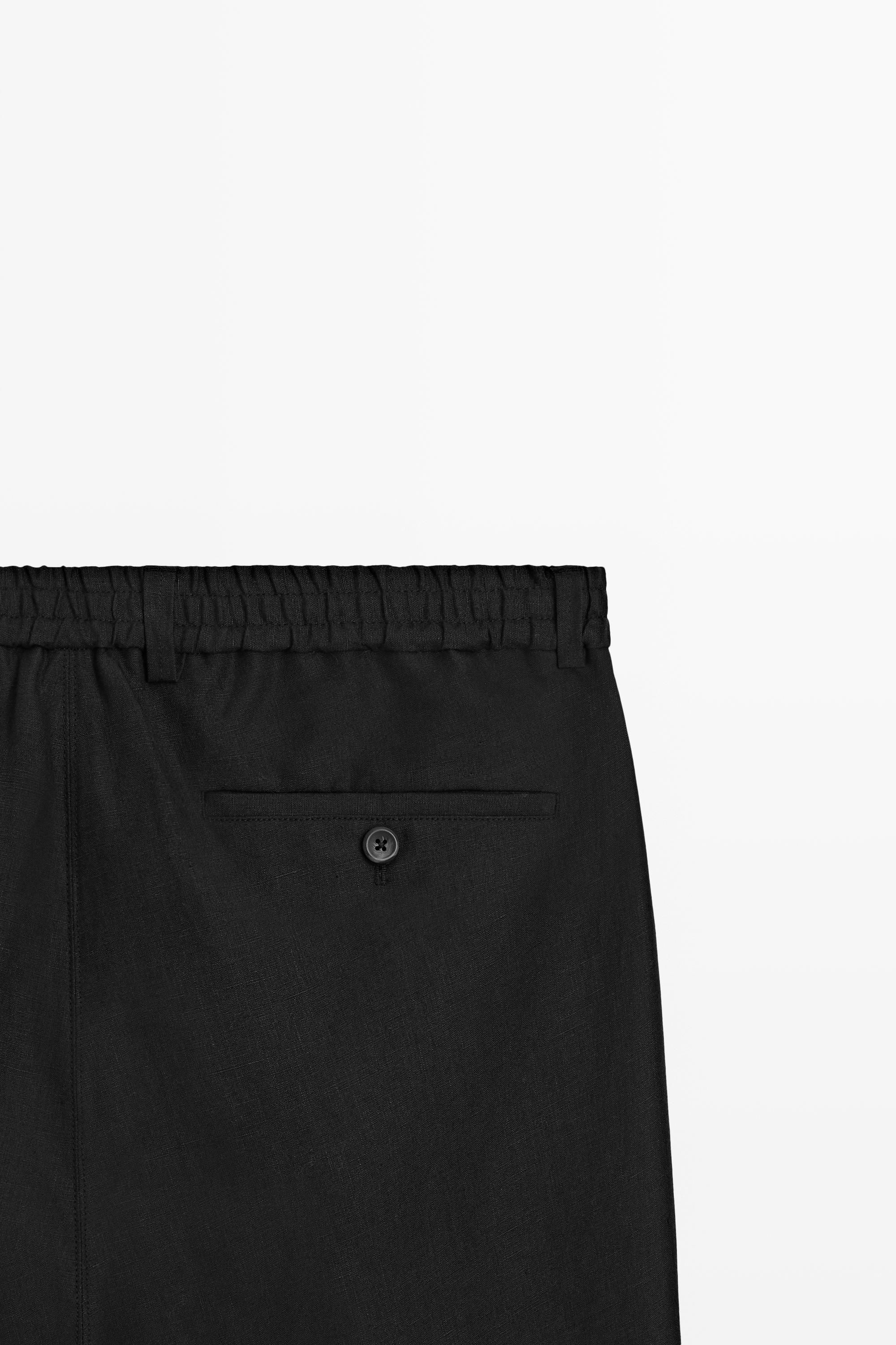 100% linen short Bermuda shorts